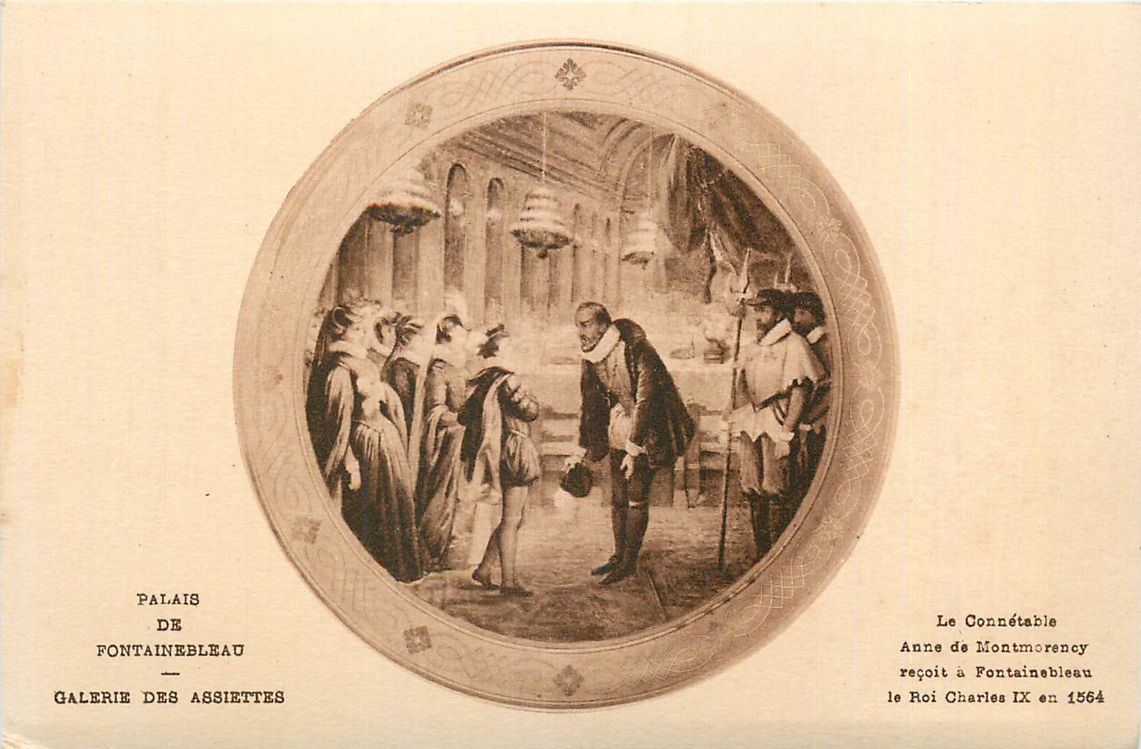 Palais de Fontainebleau — Galerie des Assiettes — Anne de Montmorency reçoit le Roi Charles IX en 1564
